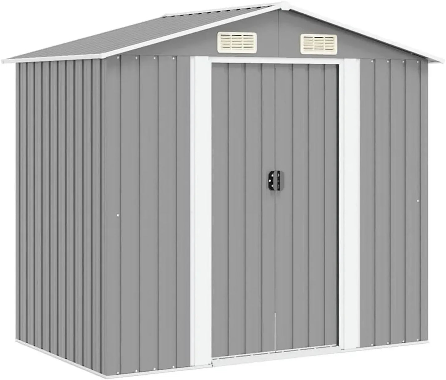 Abri de Jardin en Métal Gris 204x132x186 cm