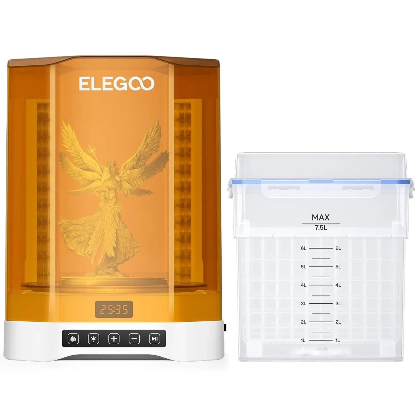 Station de Nettoyage et Durcissement ELEGOO Mercury Plus 3.0, 7,5L - Compatible 3D Mars, Saturn, Photon
