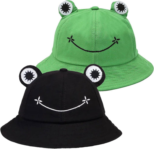 Chapeau bob – unisexe, en coton, pliable, Lot de 2