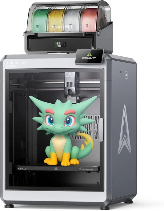 Creality K2 Plus Combo Imprimante 3D Multicolore, 600 mm/s, Double Caméra AI, Auto-Nivellement, Volume 350 x 350 x 350 mm
