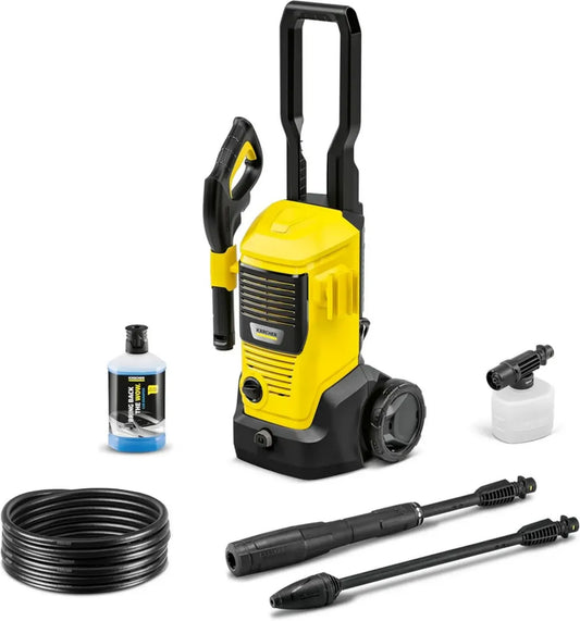 Kärcher K 4 Nettoyeur haute pression, 130 bars, 420 l/h, idéal pour 30 m²/h, avec buse rotative et shampooing auto 3 en 1