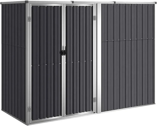 Abri de Rangement de Jardin en Acier Galvanisé Anthracite 225x89x161cm