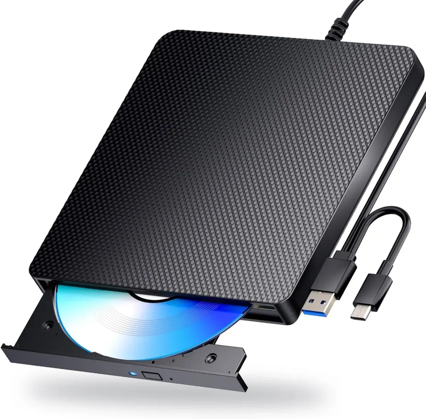 Graveur Blu-ray USB 3.0 externe, lecteur DVD Type-C pour PC Windows et Mac - Noir